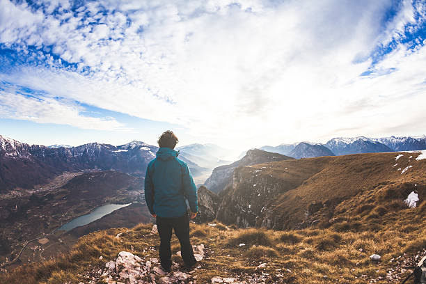 istock Hiker Man on Top of the Mountain 463082697