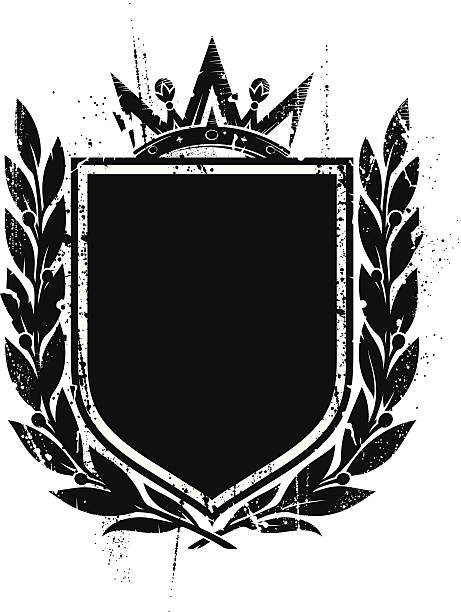 ilustrações de stock, clip art, desenhos animados e ícones de grunge escudo - grunge shield coat of arms insignia