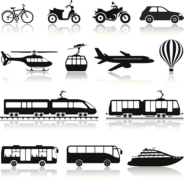 ilustrações de stock, clip art, desenhos animados e ícones de transporte icon set - telpher