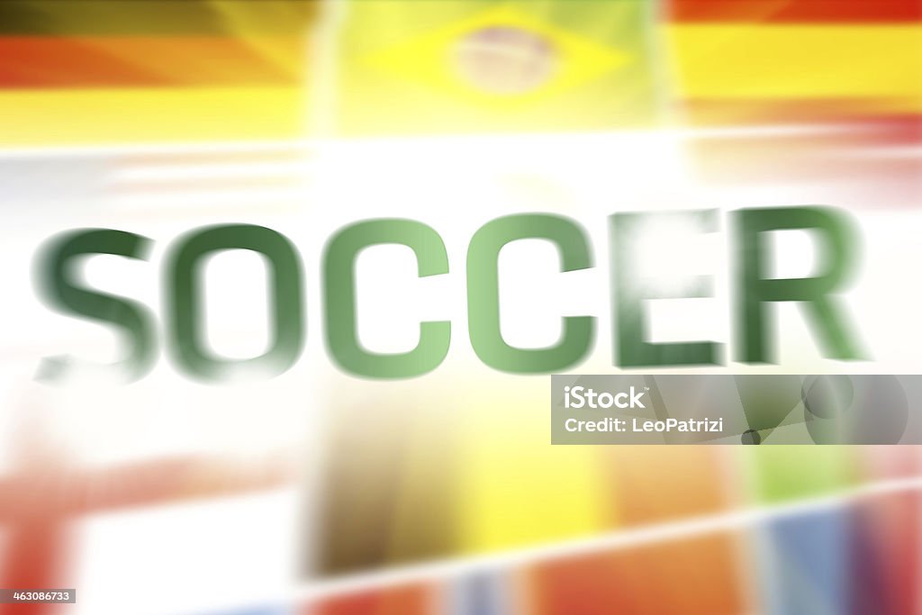 Calcio scritto su sfondo astratto bandiera - Foto stock royalty-free di 2014