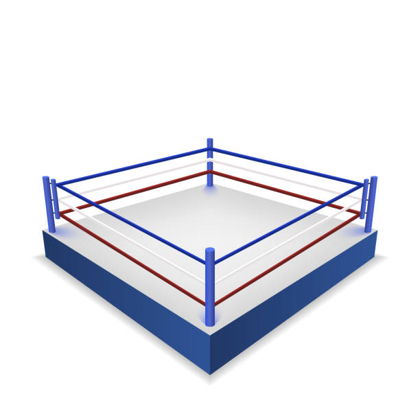 Boxing Ring Isolated On White Background Stock Illustration - Download  Image Now - Boxing Ring, Vector, Boxing - Sport - iStock