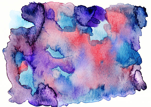 istock Purple pink and blue watercolor background with texture 463100967