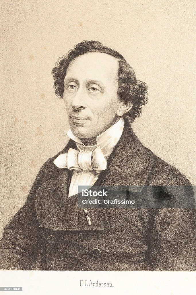 Gravure poète Hans Christian Andersen 1881 - Illustration de Hans Christian Andersen libre de droits