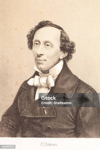 Gravure Poète Hans Christian Andersen 1881 Vecteurs libres de droits et plus d'images vectorielles de Hans Christian Andersen - Hans Christian Andersen, Dessin au crayon, Portrait - Image