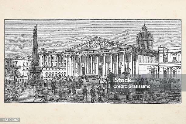 Argentyna Plaza De Mayo Z Katedra W Buenos Aires 1882 - Stockowe grafiki wektorowe i więcej obrazów Argentyna