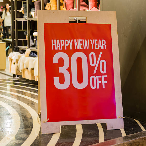 szczęśliwego nowego roku, 30% zniżki - everything must be sold zdjęcia i obrazy z banku zdjęć