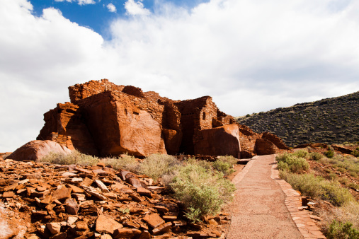 The ruins of a 100 room pueblo settlement. It was occupied by native indians during the 1100s.