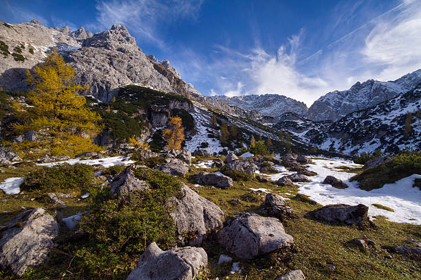 las montañas tiroleses - austria mountain panoramic ehrwald fotografías e imágenes de stock