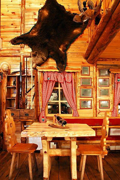 istock Restaurant with wooden interior 463112001