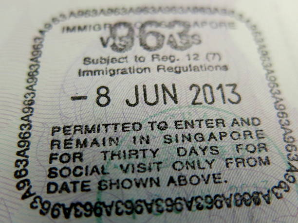 istock Passport stamp, Singapore 463112293