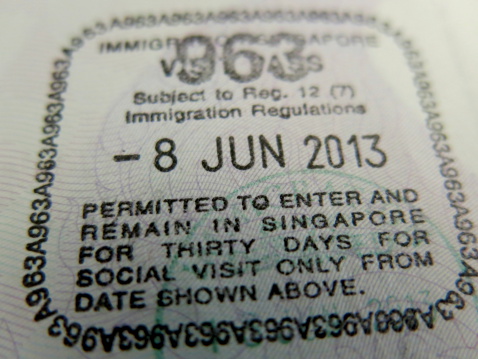 Passport stamp, Singapore