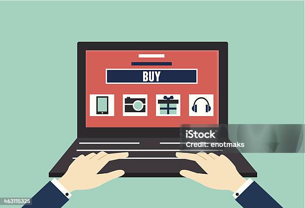 Vector Internet Shopping Flat Style Design Stock Illustration - Download Image Now - Banking, Business, Computer