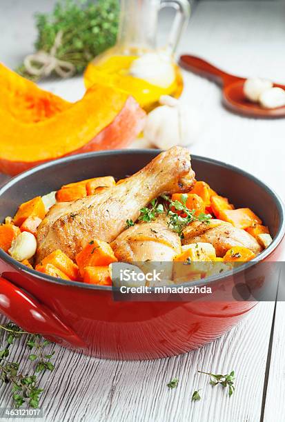 Chicken Baked With Pumpkin Stock Photo - Download Image Now - Baked, Baking, Casserole