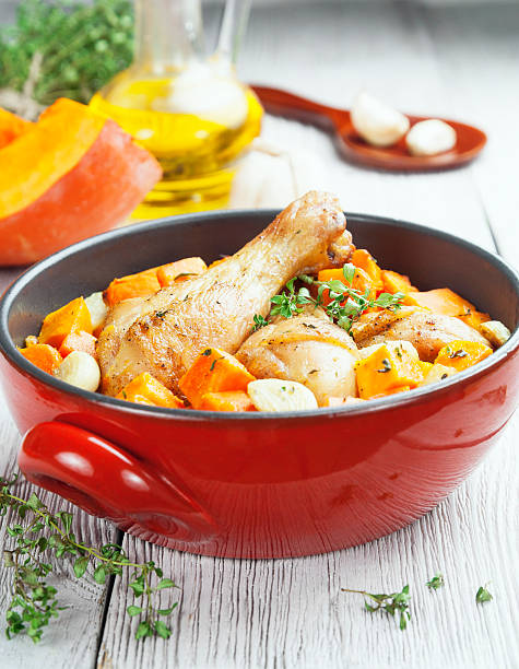 istock Chicken baked with pumpkin 463121023