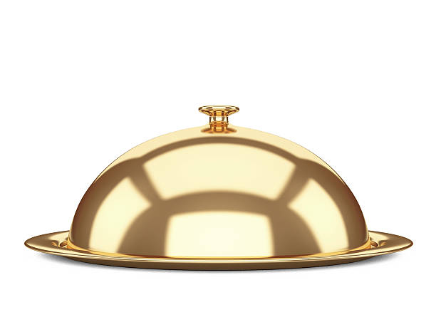 istock gold Restaurant cloche with closed lid 463121201