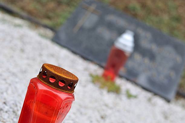 istock Burner and candle on tomb 463121353