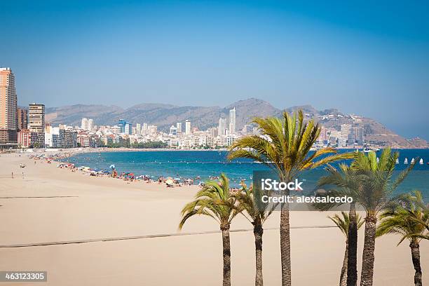 Beautiful Beach Of Benidorm Showing City In The Back Stock Photo - Download Image Now