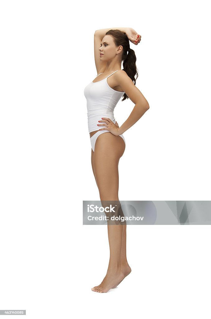 beautiful woman in cotton underwear picture of beautiful woman in cotton underwear Adult Stock Photo