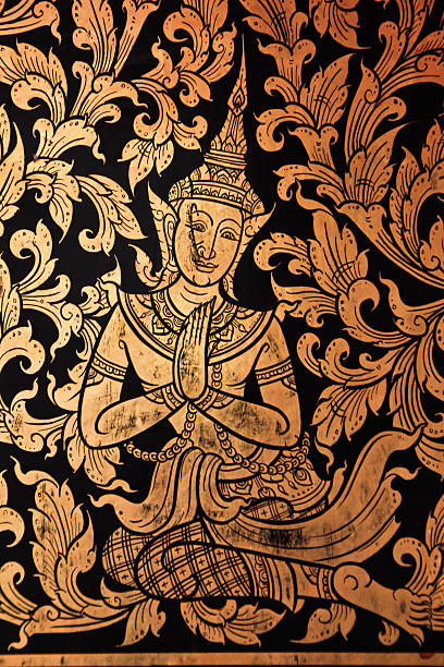 istock Angel picture wall painting in Wat Srichum 463140171