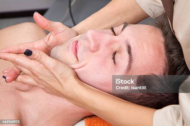 Man Getting Massage In Thebeauty Center Stock Photo - Download Image Now - Adult, Alternative Therapy, Beautiful People