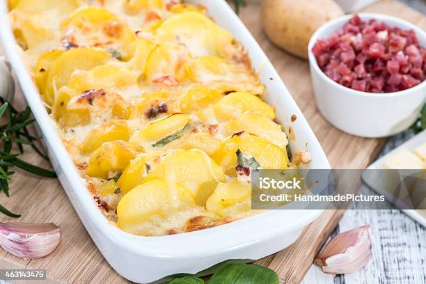 Portion Of Potato Gratin Stock Photo - Download Image Now - Appetizer, Baked, Casserole