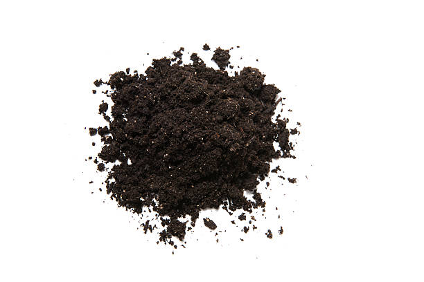 Mound of potting soil isolated on white background Pile of potting soil with fertilizer isolated on white back ground handful stock pictures, royalty-free photos & images