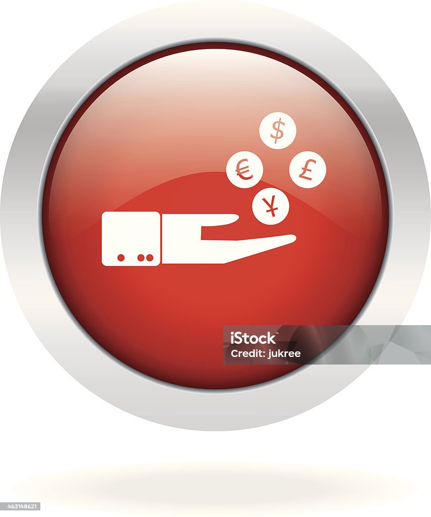 Monay Button Hand Money Buttons Glossy With White Background Stock Illustration ...