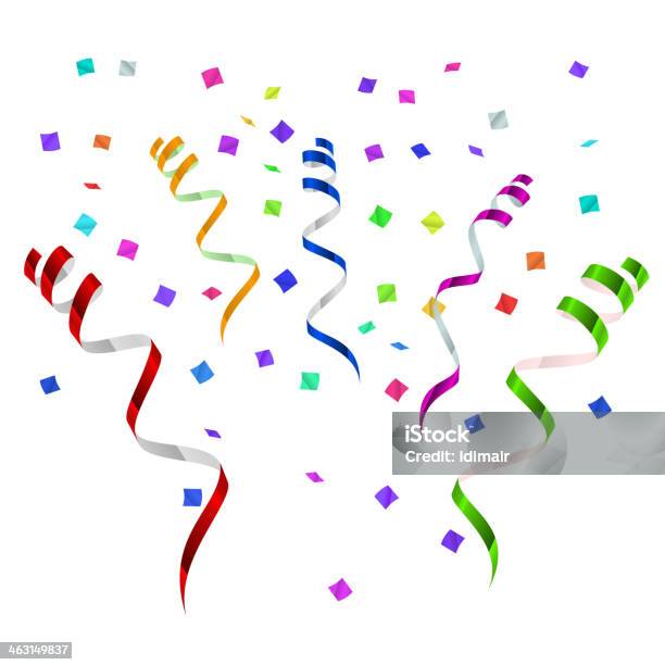 Party Streamers Surprise Stock Illustration - Download Image Now - Celebration, Confetti, Fun