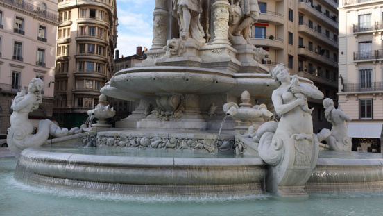 Details of a famous square at Lyon, the place des Jacobins.