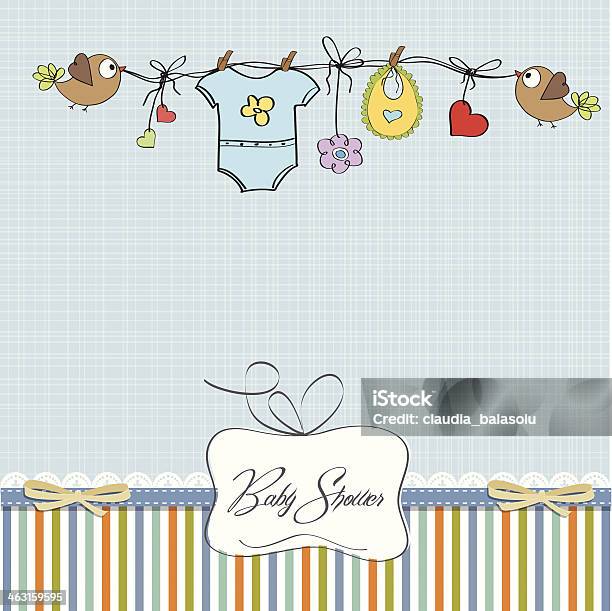 Baby Boy Shower Card Stock Illustration - Download Image Now - Abstract, Bird, Boys