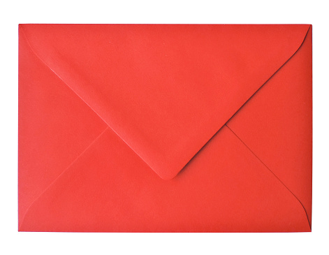 Red envelope, isolated on White