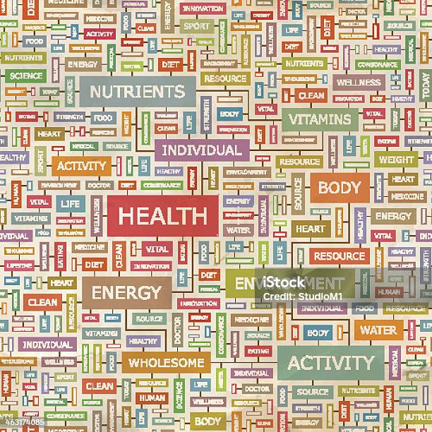 Health Stock Illustration - Download Image Now - Healthy Lifestyle, Backgrounds, Healthy Eating