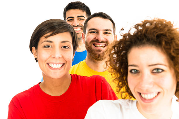 istock Group of friends on white background 463174169