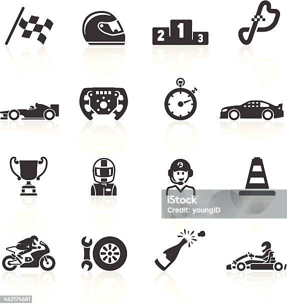Motor Racing Icons Stock Illustration - Download Image Now - Icon Symbol, Sports Race, Motorsport