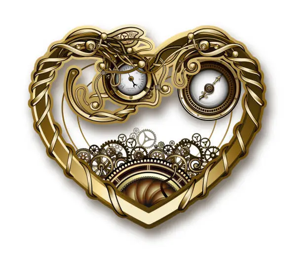 Vector illustration of Steampunk Heart symbol