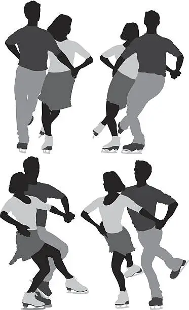 Vector illustration of Skating couple