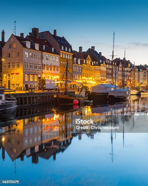 Nyhavn Copenhagen Denmark Stock Photo - Download Image Now - Blue, Building Exterior, Built Structure