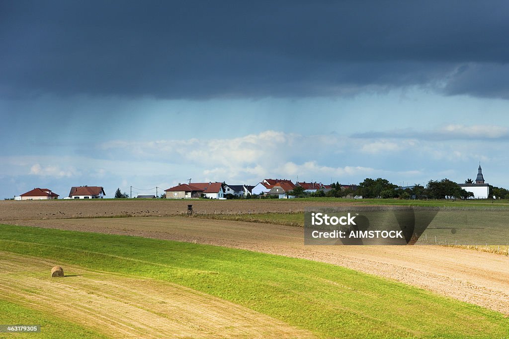 Lorraine, France Rain falling over a village in Summer. Lorraine, France. Lorraine Stock Photo