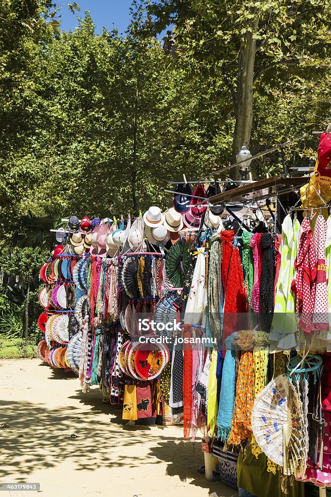 Souvenir stall Souvenir stall in the Maria Luisa Park, in Seville, Spain. Andalusia Stock Photo