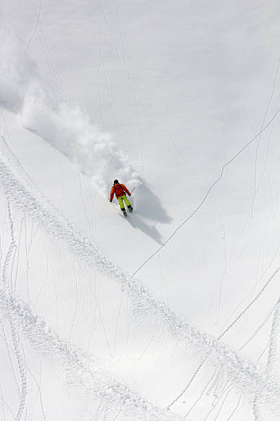 istock Skier in deep powder, extreme freeride 463185195