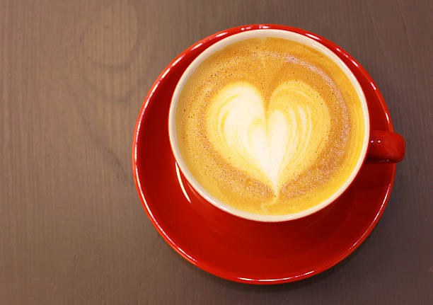 istock Cappuccino or latte coffee with heart shape 463185707