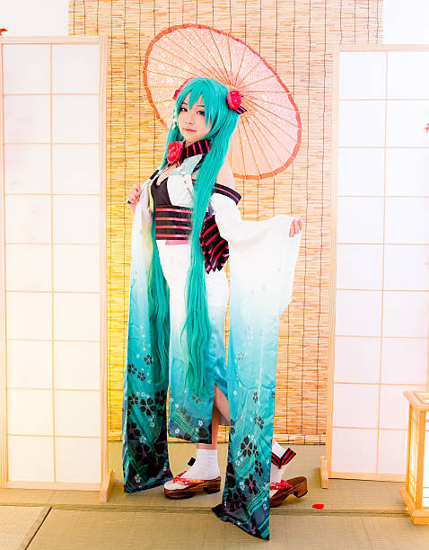 chica asiática cosplay sakura washitsu - cosplay de anime fotografías e imágenes de stock
