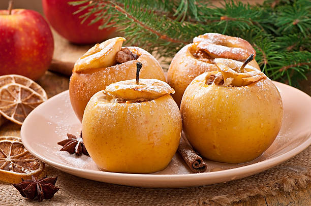 istock Baked apples with honey and nuts 463190187