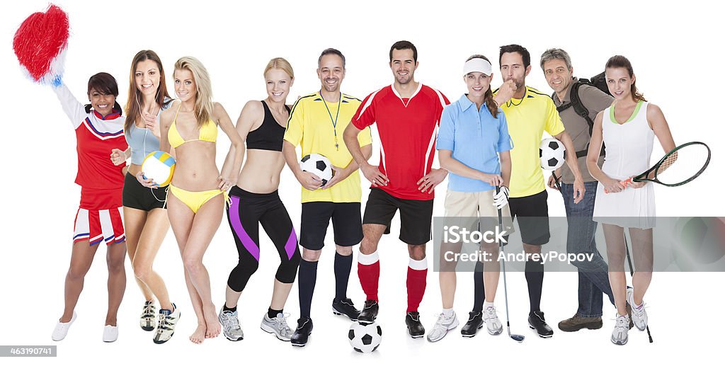 Grande gruppo di persone sportive - Foto stock royalty-free di Abbronzarsi