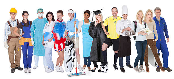 istock Group of people representing diverse professions 463191199