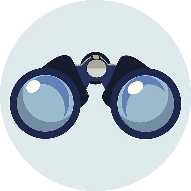 płaski ikona obuoczne - binoculars stock illustrations
