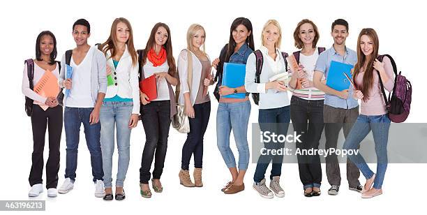 Multi Racial Group Of Students Stock Photo - Download Image Now - Child, Multiracial Group, White Background