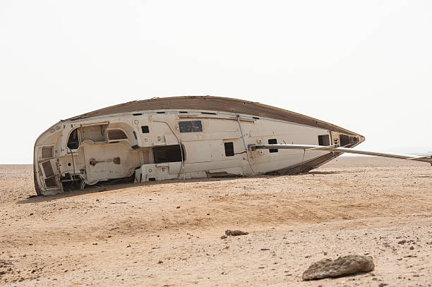 istock Abandoned sailing yacht in the desert 463196613