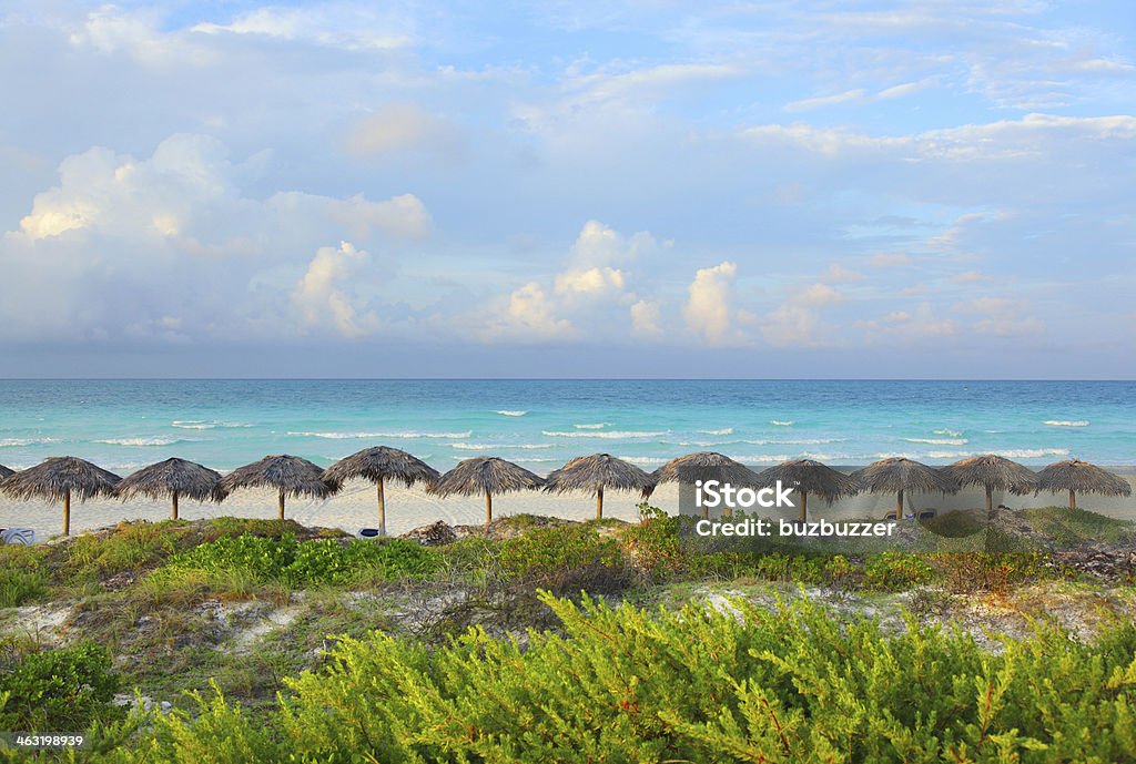 Südliche Karibik Strand-Palapas - Lizenzfrei Alles hinter sich lassen Stock-Foto