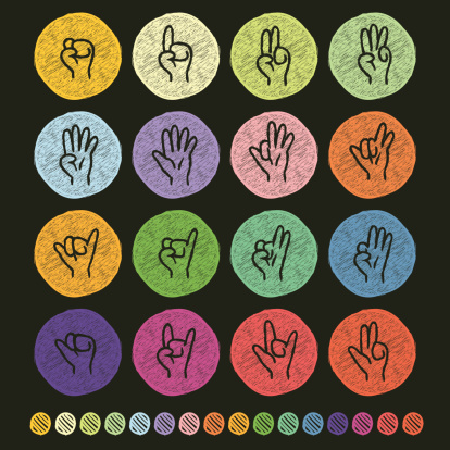 Vector File of Doodle Hand Signs Icon